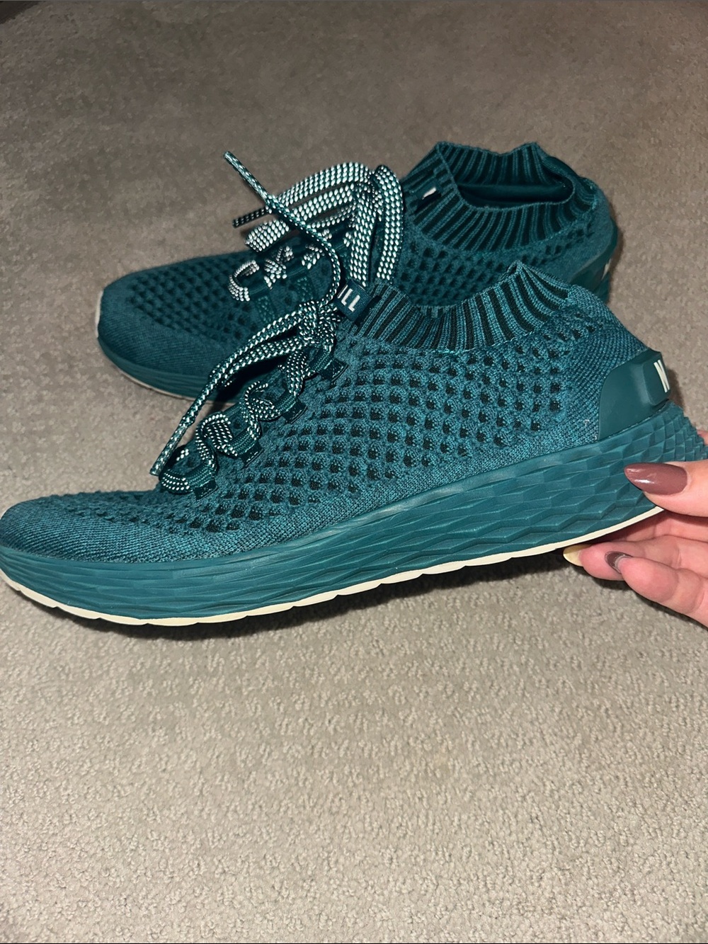 EUC! Nobull Deep Teal Knit Mens Athletic Shoes 11.5